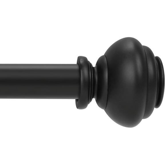 Black Curtain Rods for Windows, Heavy Duty, 72 to 144 Inch, Standard Decorative Window Curtain Rod Set with Brackets for Bathroom, Kitchen, Bedroom