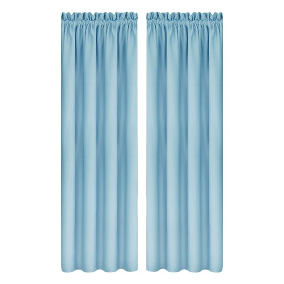 Black Out Curtains 84 Inch Long 2 Panels Set for Bedroom Living Room Solid Darkening Drapes Curtains Heat Insulation Energy Saving Light Blue Curtains