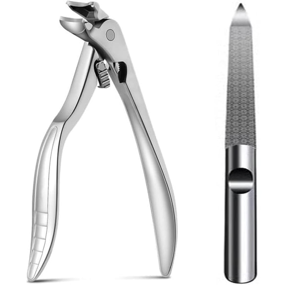 Black Curved Nail Clipper – Ergonomic & Easy for Seniors, Upgraded Long Handle Toenail Clippers, Curved Head with Anti-Slip Grip Ergonomic Pedicure & Fingernail Clipper for Easy Trimming (Silver)