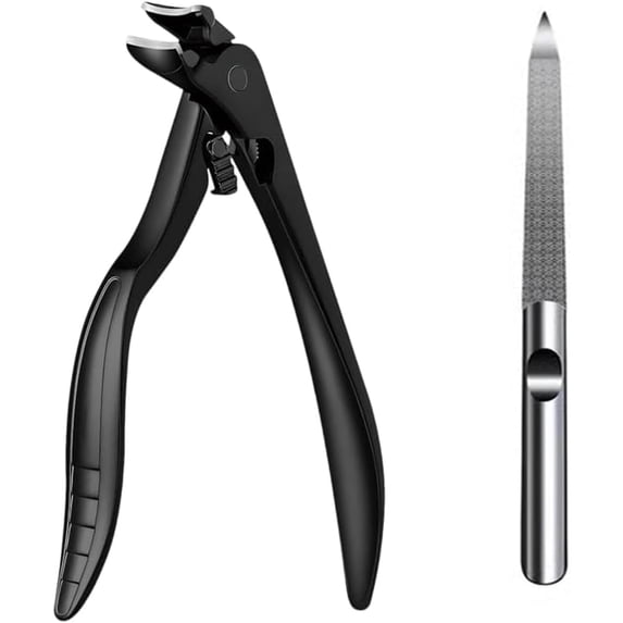 Black Curved Nail Clipper – Ergonomic & Easy for Seniors, Upgraded Long ...