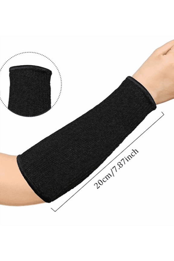 Black Cut Resistant Arm Sleeves, Extended Wrist Protection Sleeves, Elastic Wear-Resistant Outdoor Safety Gear