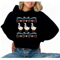 thumbnail image 1 of Black Cute Duck Ribbon Heart Graphic Sweatshirt Print hoodie womans S-2XL Loose Tops, 1 of 4