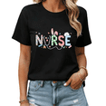 thumbnail image 1 of Black Cute Nurse Bunny Stethoscope Print T-Shirt Graphic Tees Shirts Easter Gift S-5XL Tops, 1 of 5