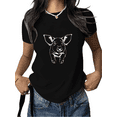 thumbnail image 1 of Black Cute Pig Line Art Graphic T-Shirt Farm Animal Aesthetic Casual Daily Weekend Outfit Top for Animal Lovers S-5XL, 1 of 5