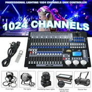 Black DJ Lighting Controller,Grand Console DMX and MIDI Operator 1024 Channel Lighting Controller for Live Concerts KTV DJs Clubs