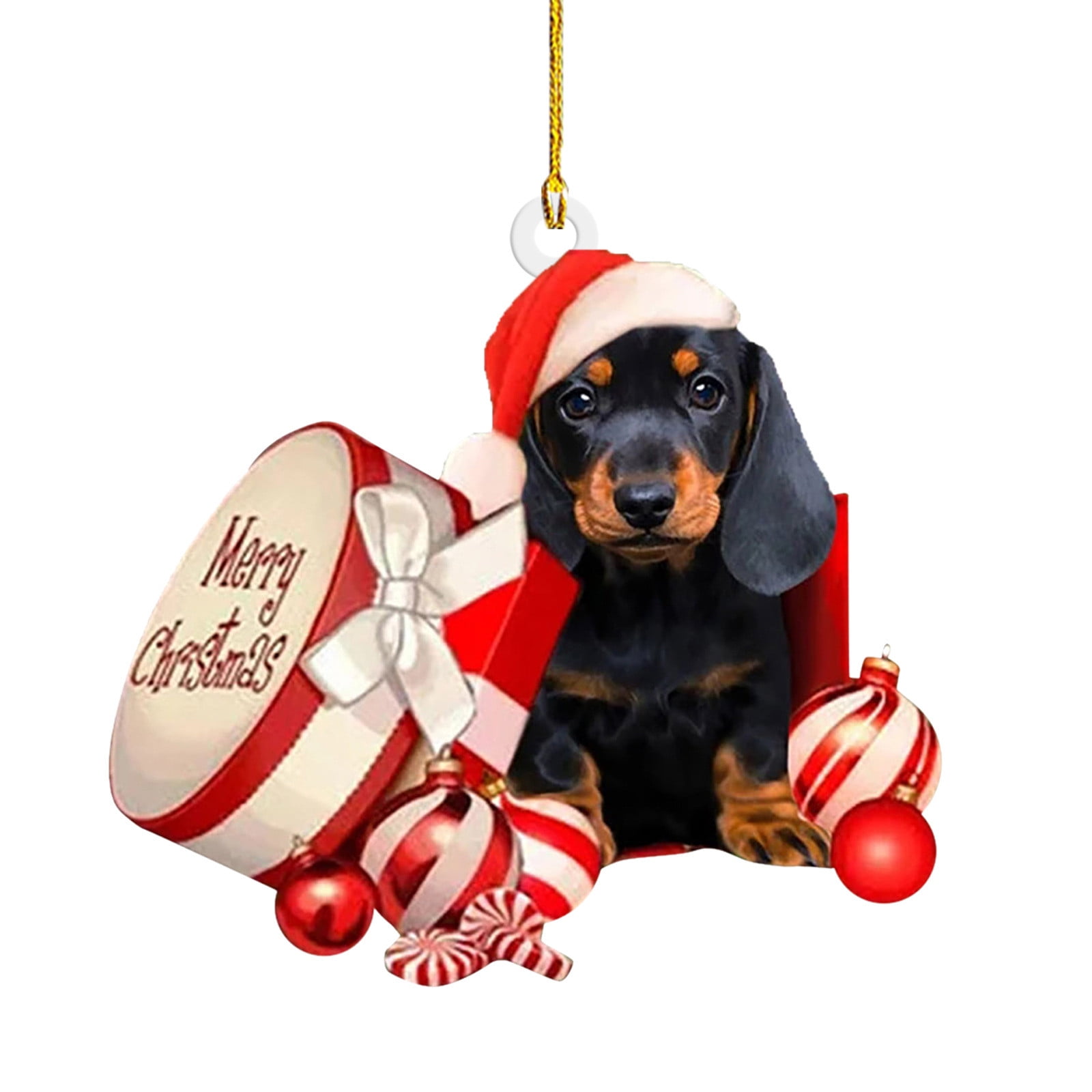Black Dachshund Dog Ornaments Christmas Tree, Funny Dachshund Christmas