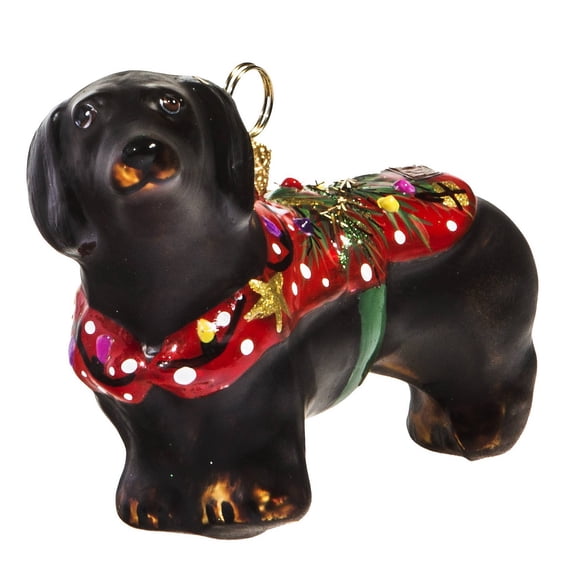 Black Dachshund in Ugly Christmas Sweater Polish Tree Ornament Dog Pet New