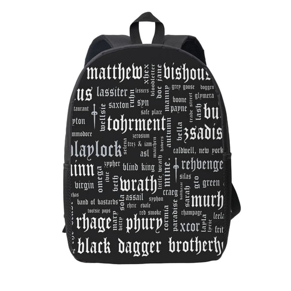 Black Dagger Brotherhood Word Cloud - Landscape Backpack Simple Lightweight Backpack Fashion Travel Backpack Laptop Backpack 17 Inch