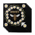 thumbnail image 1 of Black Daisy Bees Cloth Napkins, Spring Farmhouse Honey Floral Rings Washable and Reusable Dinner Napkins Set of 6, Table Napkin for Kitchen Party Birthday Wedding Hotel Housewarming 20"x20", 1 of 9
