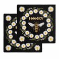 thumbnail image 1 of Black Daisy Bees Kitchen Dish Towels for Drying Dishes Set of 2, Spring Farmhouse Honey Floral Rings Waffle Weave Microfiber Hand Tea Bathroom Towels Quick Dry & Absorbent Towel 12x12, 1 of 7