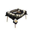 thumbnail image 1 of Black Daisy Bees Rectangle Tablecloth, Spring Farmhouse Honey Floral Rings Waterproof & StainResistant Tablecloth, Washable Oil-proof Table Cover for Dining/Party/Wedding/Camping/Buffet 52x70 In, 1 of 9