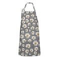 thumbnail image 1 of Black Daisy Flower Checkered Pattern Apron-Garden Aprons for Women with Pockets-Cotton Linen Waterproof Kitchen Cooking Gardening Aprons Adjustable for Kitchen,Cooking,BBQ and Salon 33x27 Inch, 1 of 7