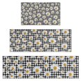 thumbnail image 1 of Black Daisy Flower Checkered Pattern Kitchen Rugs Sets Of 3,Kitchen Runner Rugs Non Skid Washable,Decorative Kitchen Floor Mats for Kitchen,Sink,Laundry,17"x30"+ 17"x47" + 17"x59", 1 of 6