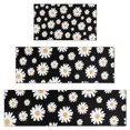 thumbnail image 1 of Black Daisy Flower Golden Centers Pattern Kitchen Rugs Sets Of 3,Kitchen Runner Rugs Non Skid Washable,Decorative Kitchen Floor Mats for Kitchen,Sink,Laundry,17"x30"+ 17"x47" + 17"x59", 1 of 6