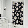 thumbnail image 1 of Black Daisy Flower Golden Centers Pattern Shower Curtain 36"x72" ,Bathroom Decorative Shower Curtains Set with 12 Hooks,Modern Waterproof Washable Shower Curtain, 1 of 6