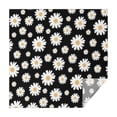 thumbnail image 1 of Black Daisy Flower Golden Centers Pattern Square Tablecloth,Waterproof Square Table Cover,Wipeable Spillproof Washable Table Cover for Home Kitchen Party Decor 42"X42"(107x107cm), 1 of 6