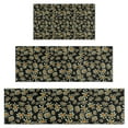 thumbnail image 1 of Black Daisy Flower Orange Centers Pattern Kitchen Rugs Sets Of 3,Kitchen Runner Rugs Non Skid Washable,Decorative Kitchen Floor Mats for Kitchen,Sink,Laundry,17"x30"+ 17"x47" + 17"x59", 1 of 6