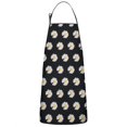 thumbnail image 1 of Black Daisy Flower White Blooms Pattern Apron-Garden Aprons for Women with Pockets-Cotton Linen Waterproof Kitchen Cooking Gardening Aprons Adjustable for Kitchen,Cooking,BBQ and Salon 33x27 Inch, 1 of 2