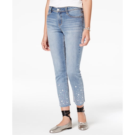 Black Daisy Juniors' Kate Cuffed Straight-Leg Jeans (Brixton, 0)