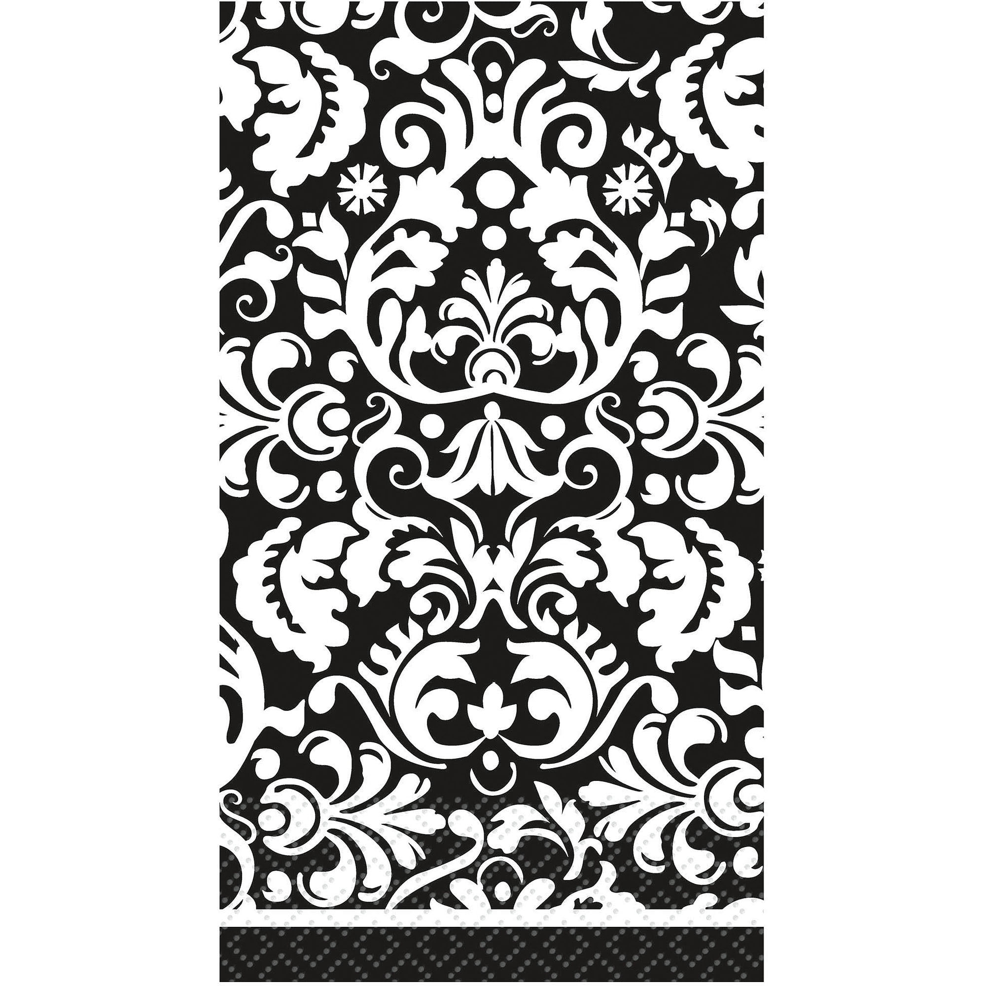 Black Damask Paper Guest Towels, 16ct