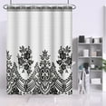 thumbnail image 1 of Black Damask Shower Curtains Baroque Elegant Luxury Geometric Texture Gothic Bathroom Decorative Shower Curtain Sets with Hooks Polyester Fabric, 72 x 72 Inch, 1 of 6