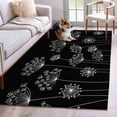 thumbnail image 1 of Black Dandelion Area Rug 4x6 Washable Rug Non Slip Spring Modern Minimalist Country Flower Large Area Rug Indoor Floor Carpet for Entryway Bedroom Kitchen Living Room Home Office Dining Room Nursery, 1 of 8