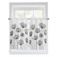 thumbnail image 1 of Black Dandelion Bathroom Window Curtain, Country Modern Minimalist Flower Light Filtering Coffee Kitchen Curtains, Bedroom Living Room Curtains 2 Panel 84"x45", 1 of 6
