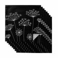 thumbnail image 1 of Black Dandelion Cloth Napkins, Spring Modern Minimalist Country Flower Washable and Reusable Dinner Napkins Set of 8, Table Napkin for Kitchen Party Birthday Wedding Hotel Housewarming 20"x20", 1 of 9