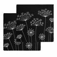 thumbnail image 1 of Black Dandelion Kitchen Dish Towels for Drying Dishes Set of 2, Spring Modern Minimalist Country Flower Waffle Weave Microfiber Hand Tea Bathroom Towels Quick Dry & Absorbent Towel 12x12, 1 of 7