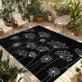 thumbnail image 1 of Black Dandelion Outdoor Rug for Patio/Deck/Porch, Non-Slip Large Area Rug 5 x 7 Ft, Spring Modern Minimalist Country Flower Indoor Outdoor Rugs Washable Area Rugs, Camping Rug Carpet Runner, 1 of 8