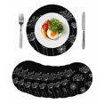 thumbnail image 1 of Black Dandelion Round 15 Inch Placemats Set of 8, Spring Modern Minimalist Country Flower HeatResistant Non Slip Place Mats for Dining Table, Wipeable Braided Kitchen Table Mats for Housewarming, 1 of 9