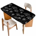 thumbnail image 1 of Black Dandelion Table Cloths for 5 Foot Rectangle Tables, Spring Modern Minimalist Country Flower Patio Waterproof Elastic Fitted Tablecloths, Washable Rectangular Table Cover for Camping, 1 of 8