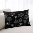 thumbnail image 1 of Black Dandelion Throw Pillow Covers, Spring Modern Minimalist Country Flower Soft Breathable Pillow Cases with Invisible Zipper, Queen Size Pillowcases for Couch Bed Sofa Chair 20x30 Inches, 1 of 9