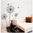 thumbnail image 1 of Black Dandelion Wall Sticker, DIY Home Decor PVC Wall Art Decal, Large Peel-and-Stick Removable Black Floral Mural, for Living Room Bedroom Nursery, 120cm x 80cm, 1 of 8