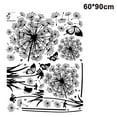 Black Dandelions & Butterflies Flying in the Wind Wall Decals