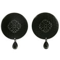 thumbnail image 1 of Black Dangle Disc Shaped Earrings Black Faceted Accents For Women TME1374, 1 of 1