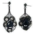 thumbnail image 1 of Black Dangle Earrings Wire Mesh & Shiny Gray Faceted Accents For Women TME447, 1 of 1