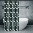 thumbnail image 1 of Black Dark Green Geometric Small Shower Curtain,Waterproof Design and Polyester,Quick-Drying,Weighted Hem,Short Shower Curtains Set for Bathroom W 36 x H 72,Durable and Washable with 8 Hooks, 1 of 6