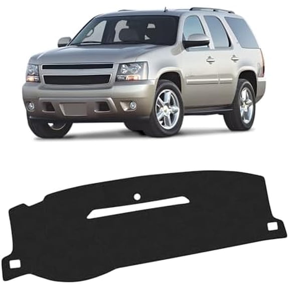 Black Dash Cover for 2007-13 Chevy Chevrolet Silverado 1500 2500 3500 LTZ/Avalanche/GMC Sierra SLT Denali, 2007-14 Chevrolet Tahoe/Suburban/GMC Yukon XL (Only Fit One Glove Box Dashboard)