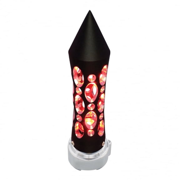 Black "Daytona" 9 Speed Shift Knob W/High Power Led - Red