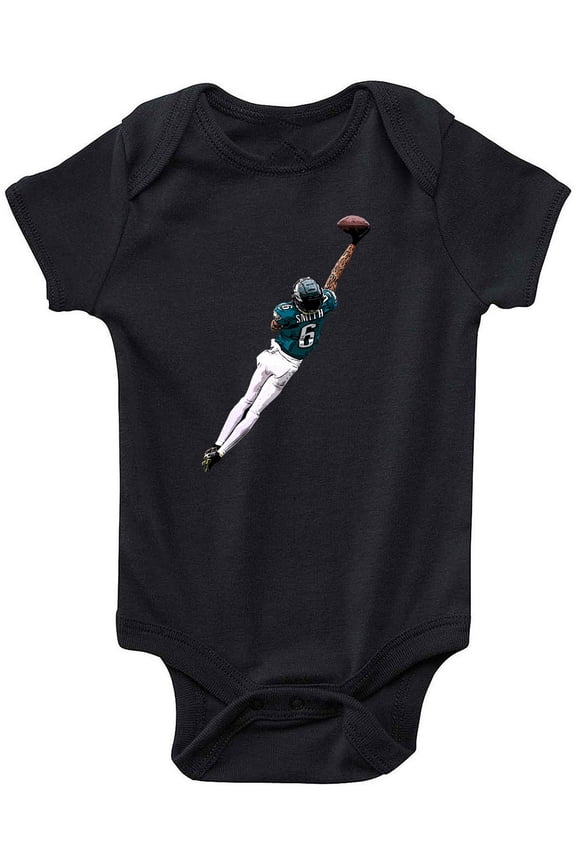 Black DeVonta Smith Eagles The Catch Baby 1 Piece