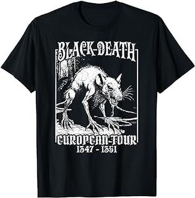 Black Death European Tour 1347 - 1351 Creepy Medieval Rat T-Shirt ...