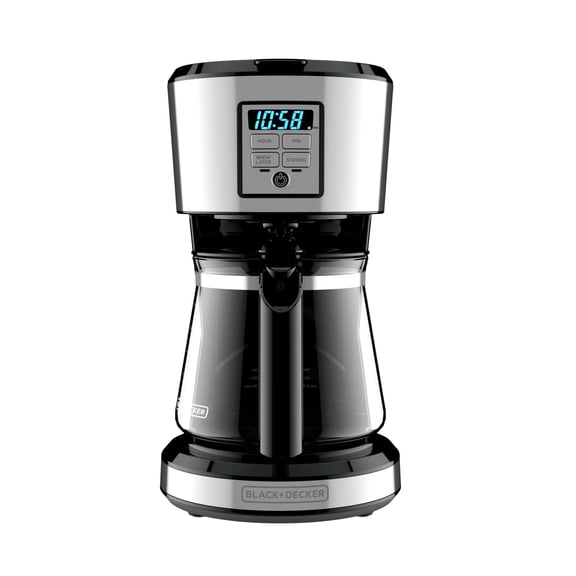 Black & Decker Decker 12 Cup Premium Black Stainless Steel Finish Coffee Maker Optimal Water Flow for Maximum Flavor