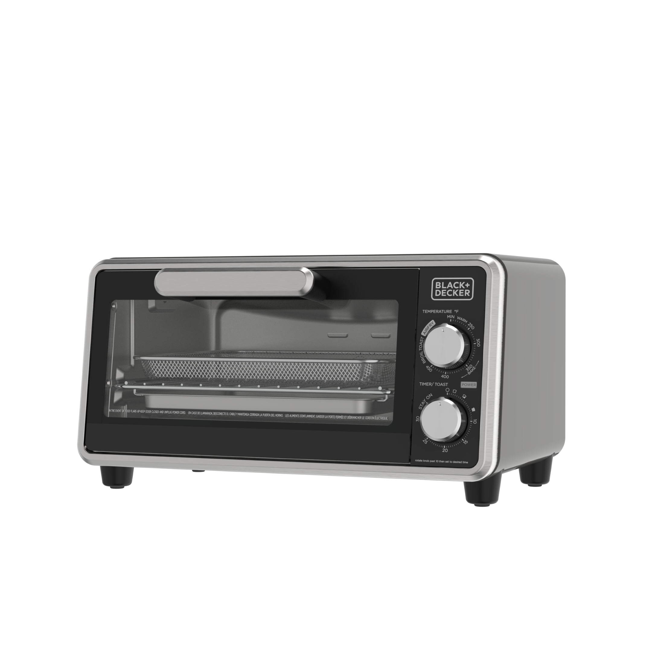 Black+Decker Crisp N Bake PRO Stainless Steel 4-Slice Air Fryer Toaster Oven