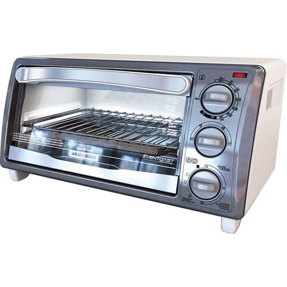 BLACK+DECKER 4-Slice Convection Oven, Stainless Steel, Curved