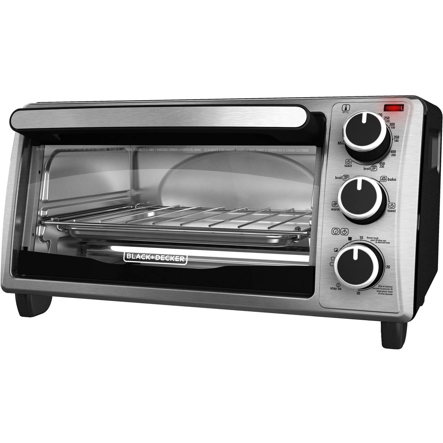 Black & Decker 4 Slice Stainless Steel Toaster Oven 
