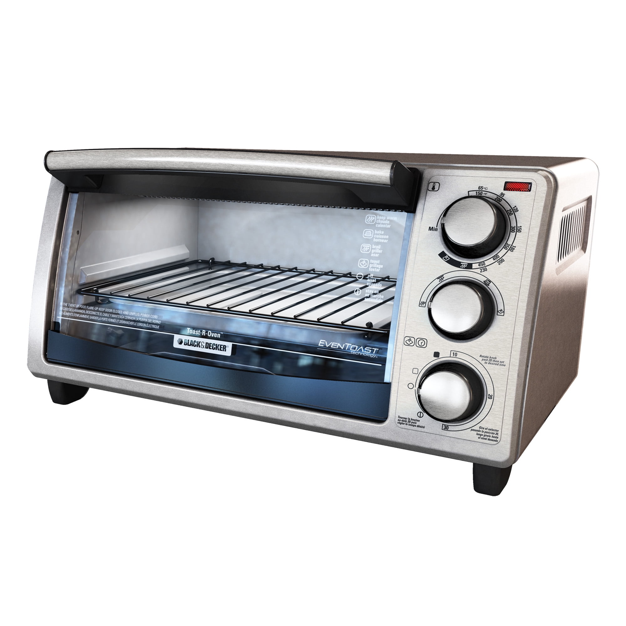 Black & Decker 4 Slice Stainless Steel Toaster Oven 