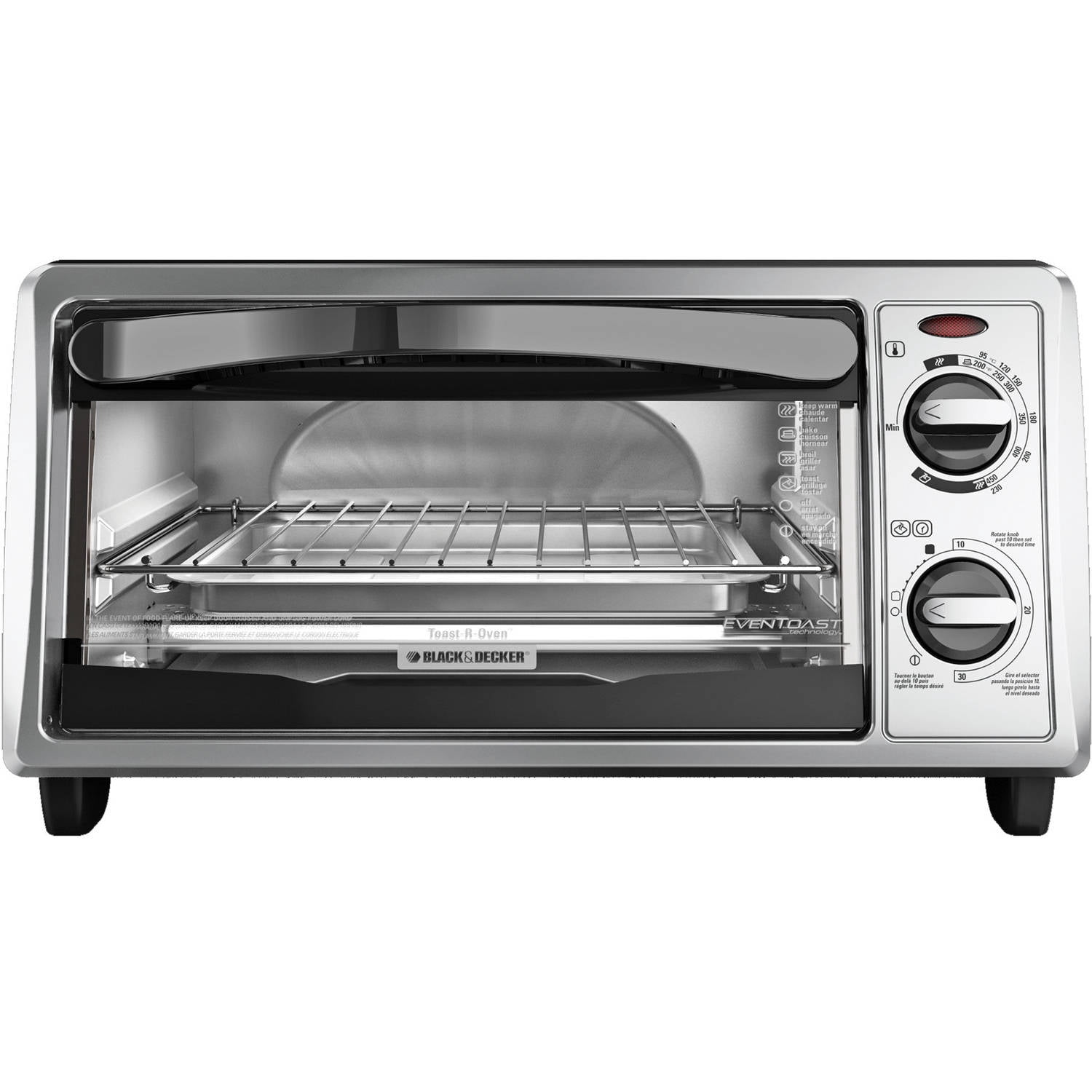 BLACK+DECKER 4-Slice 2-Knob Toaster Oven, Silver, TO1332SBD - Walmart.com