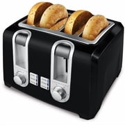 Black & Decker 4 Slice Toaster, Extra Wide Slots, Black, T4569B
