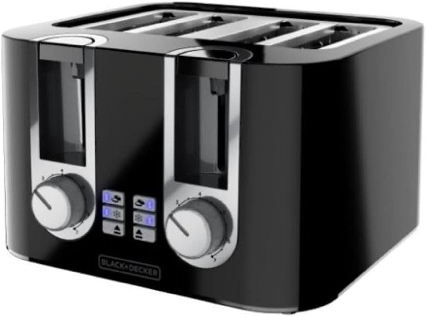 BLACK+DECKER 4-Slice Toaster with 7 Shade Settings and Extra-Wide Slots, TR0045B